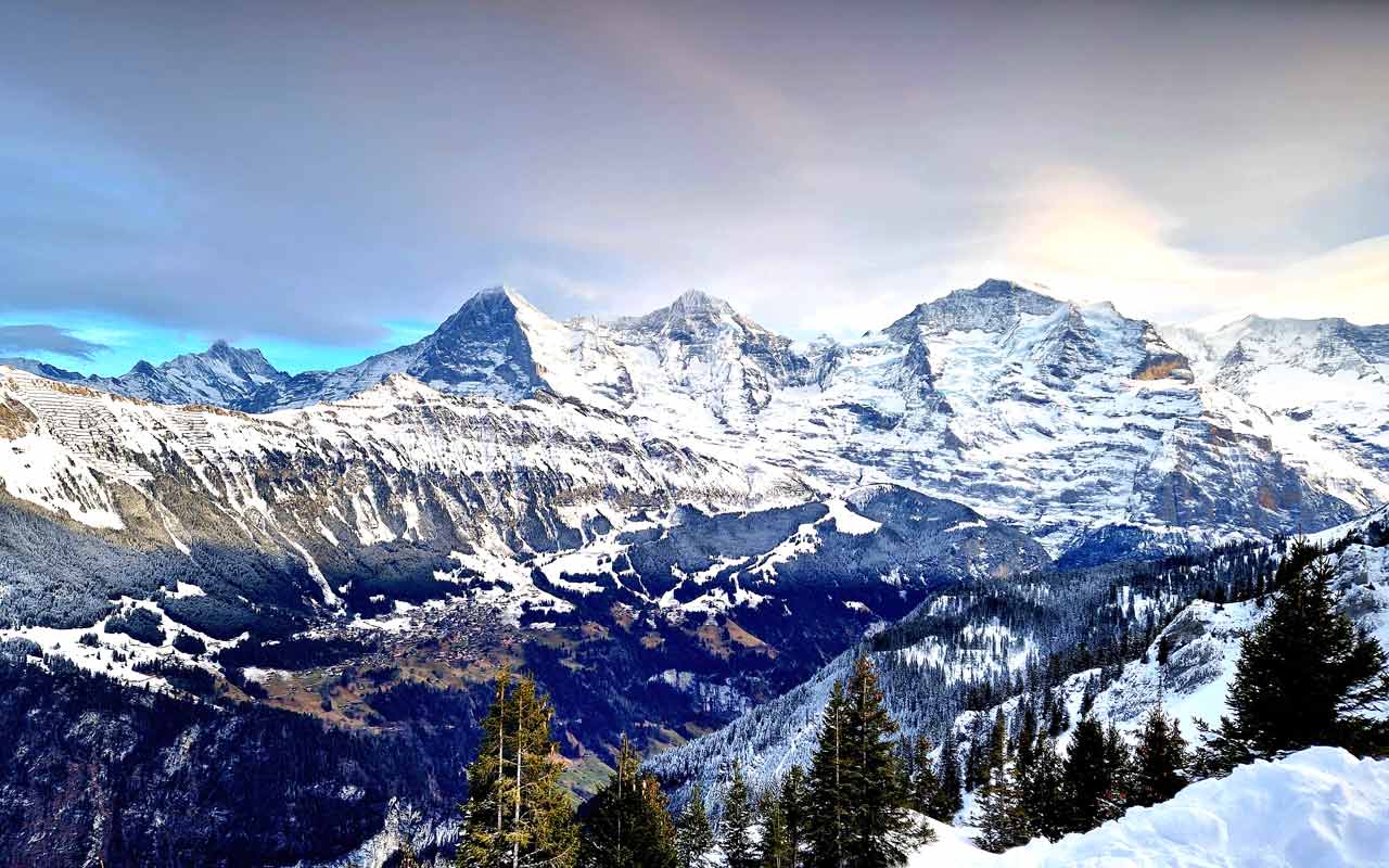 Schneeschuhtour Berner Oberland mit Eiger, Mönch und Jungfrau